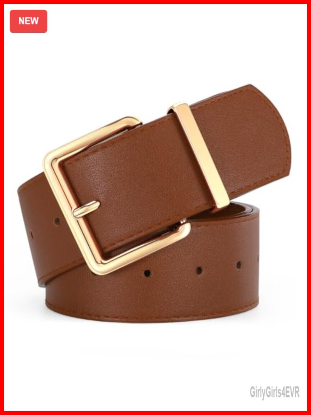 Wide Belt for Women Faux Leather Chunky Waist Belt Square Gold Buckle